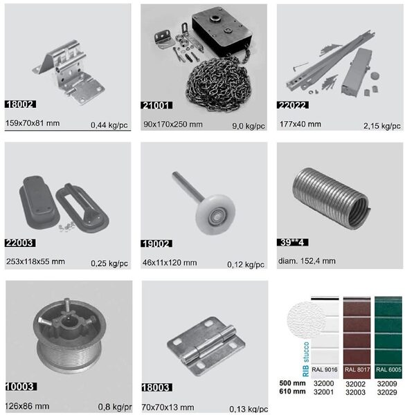 Garāžu vārti un detaļas - GA