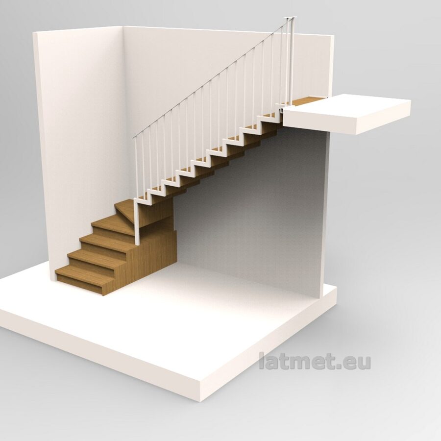 Kāpnes ar lauzītu nesošo balstu sānā vai apakšā