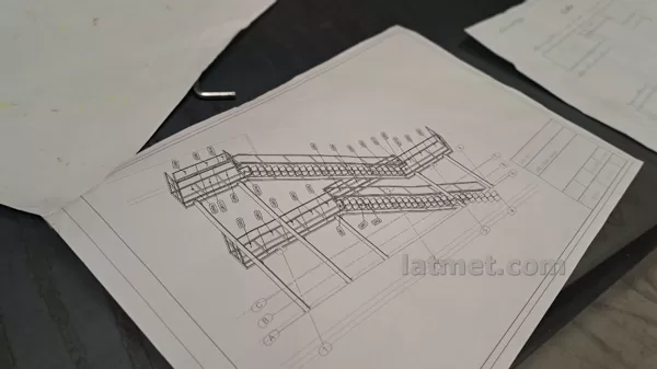 Evakuācijas kāpņu projektēšana, rasējums