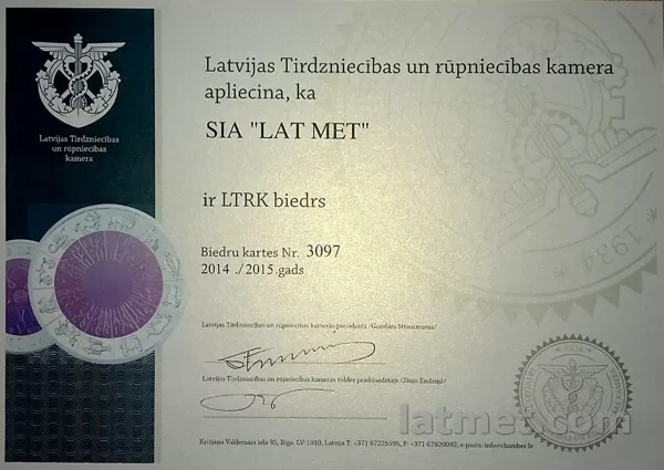 Lat Met ir Tirdzniecības Rūpniecības kameras biedrs